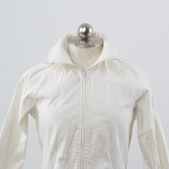 Vintage 90s S 100% Cotton Crisp Heavy Jacket White - Picture 12 of 14